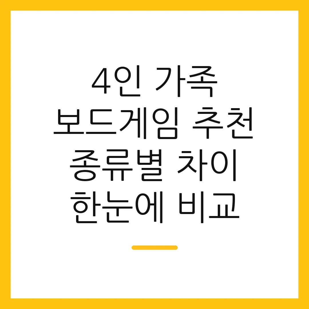 4인 가족 보드게임 추천 종류별 차이 한눈에 비교