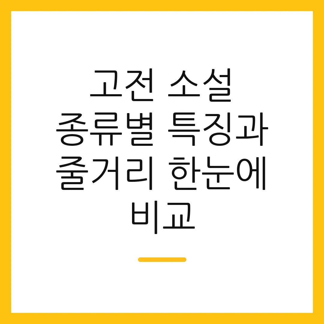 고전 소설 종류별 특징과 줄거리 한눈에 비교 2 고전 소설 종류별 특징과 줄거리 한눈에 비교