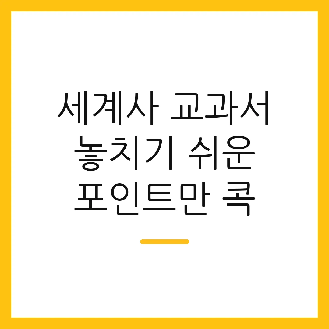 세계사 교과서 놓치기 쉬운 포인트만 콕