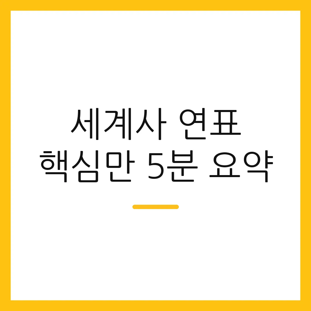 세계사 연표 핵심만 5분 요약